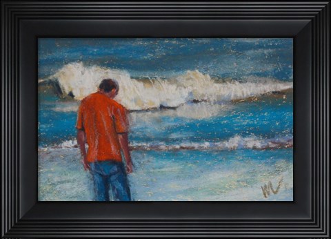 Framed Looking For Shark Teeth Print