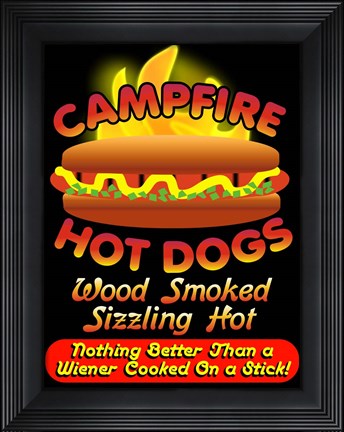 Framed Campfire Hot Dogs Print