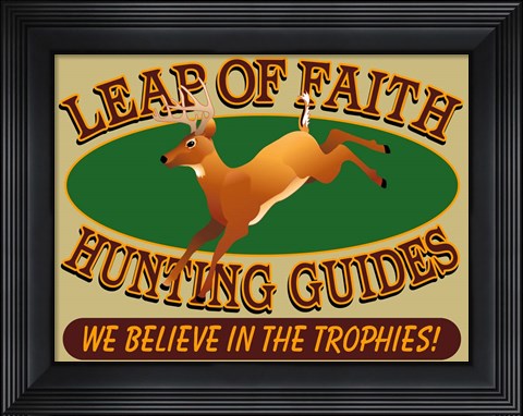 Framed Leap Of Faith Hunting Print