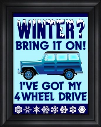 Framed Winter Bring It 4WD Print