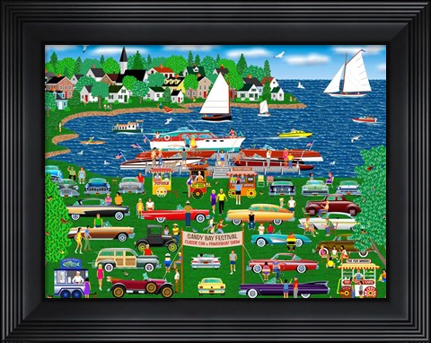Framed Classic Car Boat Show Print