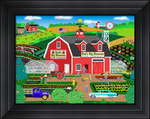 Framed Bud&#39;s Big Blossoms 2 Print