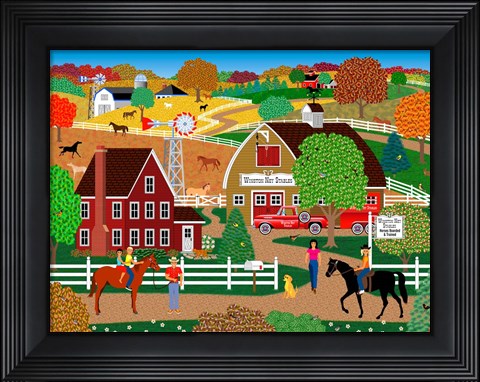 Framed Horse Country In Fall Print