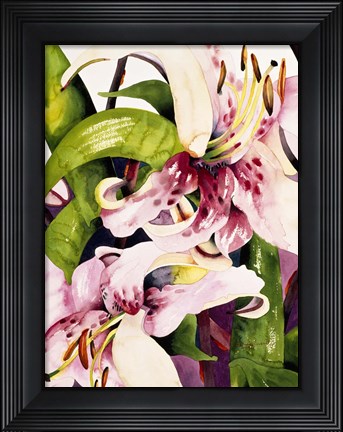 Framed Luminous Lilies Print