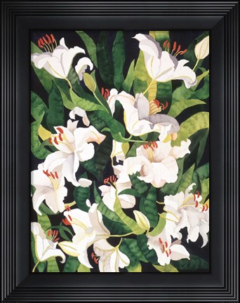 Framed White Lilies Print