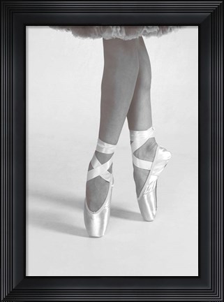 Framed Dancing En Pointe Black and White Print