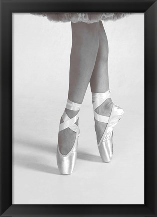 Framed Dancing En Pointe Black and White Print