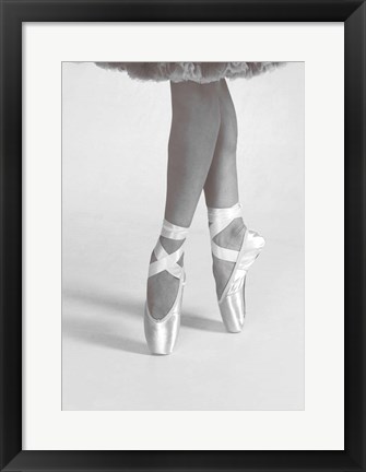 Framed Dancing En Pointe Black and White Print