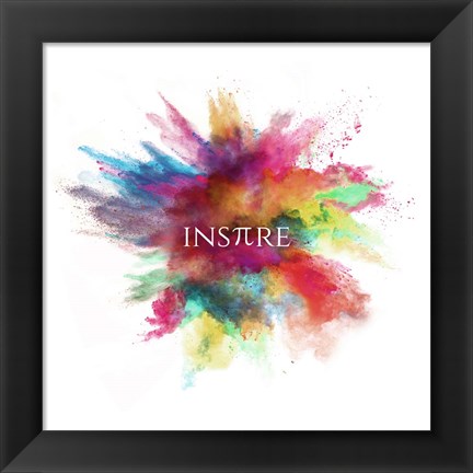 Framed Inspire Powder Explosion Rainbow Print