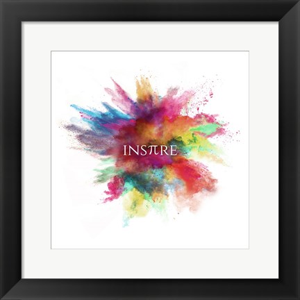 Framed Inspire Powder Explosion Rainbow Print