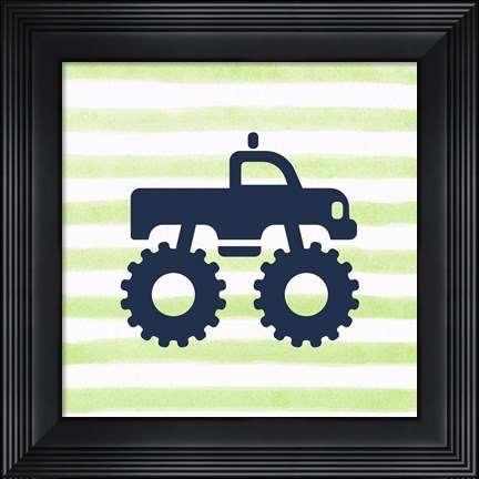 Framed Monster Truck Graphic Green Part I Print