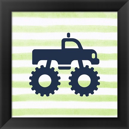 Framed Monster Truck Graphic Green Part I Print