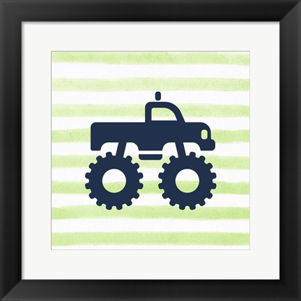 Framed Monster Truck Graphic Green Part I Print