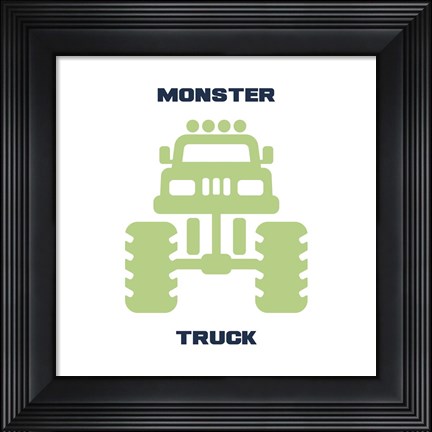 Framed Monster Truck Graphic Green Part II Print