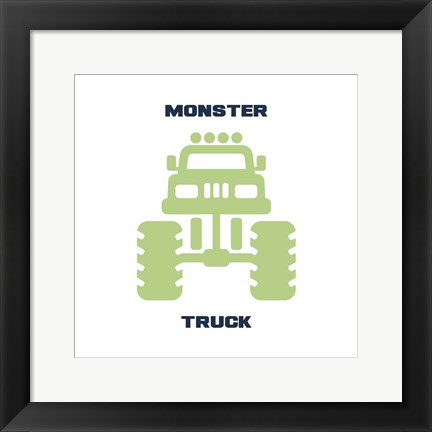 Framed Monster Truck Graphic Green Part II Print