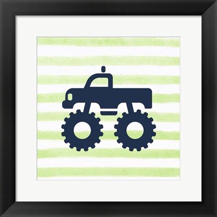 Framed Monster Truck Graphic Green Part III Print