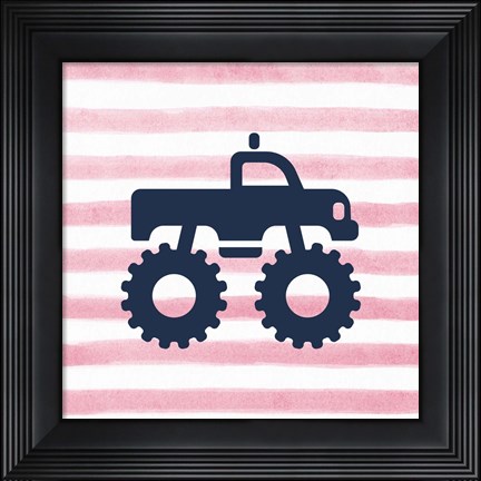 Framed Monster Truck Graphic Pink Part I Print