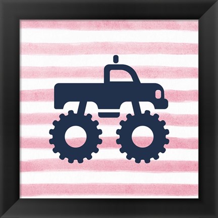 Framed Monster Truck Graphic Pink Part I Print