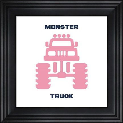 Framed Monster Truck Graphic Pink Part II Print