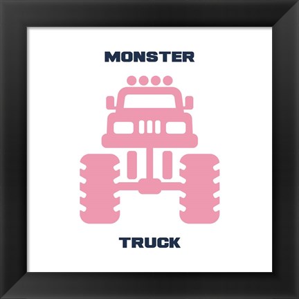 Framed Monster Truck Graphic Pink Part II Print