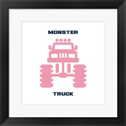 Framed Monster Truck Graphic Pink Part II Print