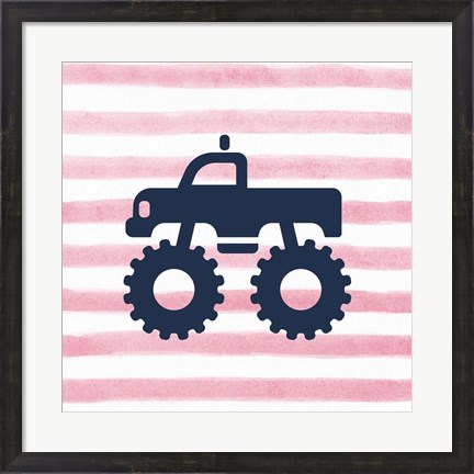 Framed Monster Truck Graphic Pink Part III Print