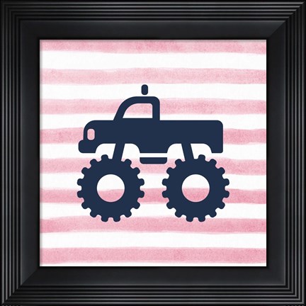 Framed Monster Truck Graphic Pink Part III Print