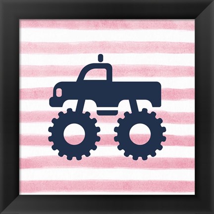 Framed Monster Truck Graphic Pink Part III Print