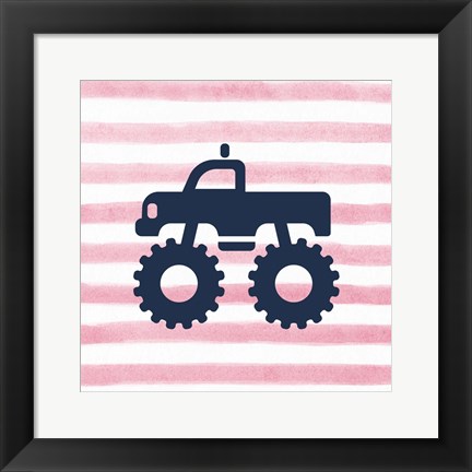 Framed Monster Truck Graphic Pink Part III Print