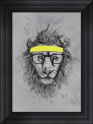 Framed Hipster Lion Print