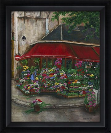 Framed Florist On The Rive Gauche Print