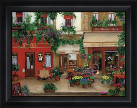 Framed Le Bistro Rouge Print