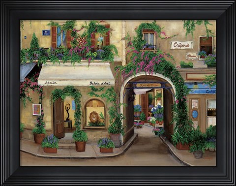 Framed Rue De Fleurs Print