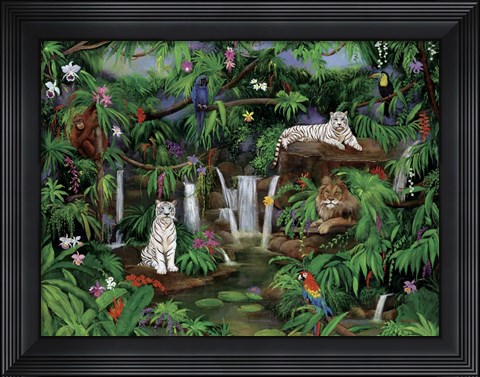 Framed White Tigers Print