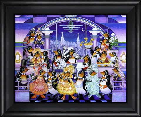 Framed Penguin Penthouse Print