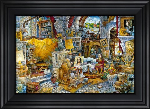 Framed Mona 2 Spaghetti Print