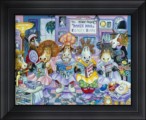 Framed Horse Hair Barn Print