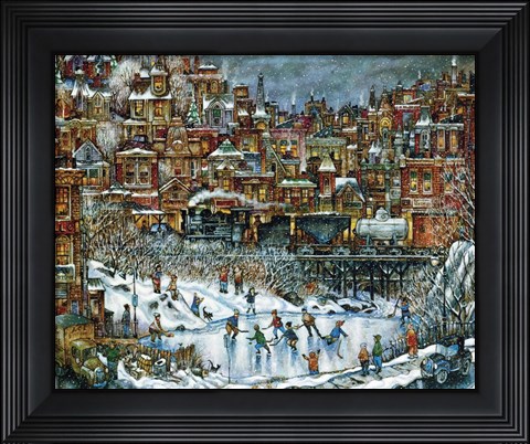 Framed Hockey Train Print