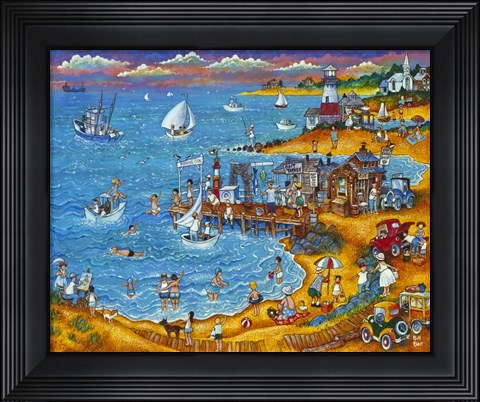 Framed Fishing Pier Print