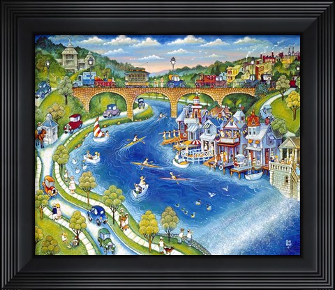 Framed Boathouse Row Print