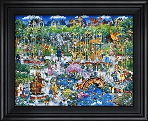 Framed Victorian Zoo Print