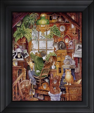 Framed Clock Man 2 Print