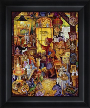 Framed Antique Lady Red Coat Print