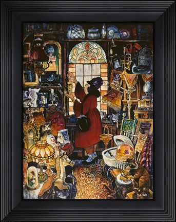 Framed Antique Lady Red Coat II Print