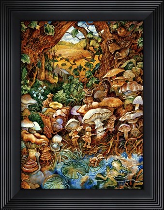 Framed Mushroom Fairies Print