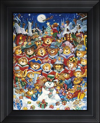 Framed Teddy Bear Christmas Print