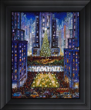 Framed Rockefeller Center 2 Blue Print