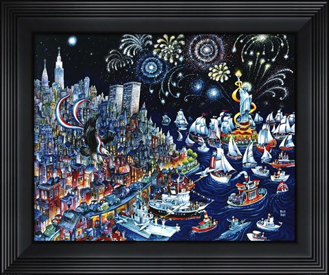 Framed Liberty With Eagle Print