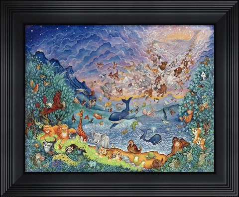 Framed Blue Creation Print