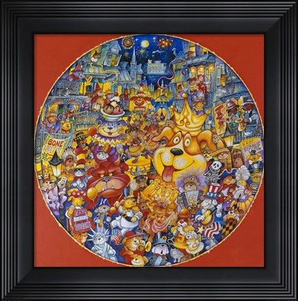 Framed Mardis Gras Dogs Print